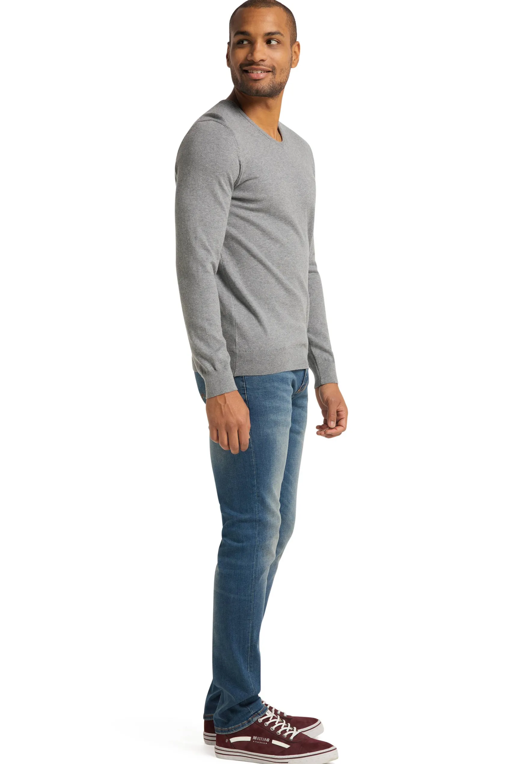 Langarmpullover Basic V-Neck Jumper