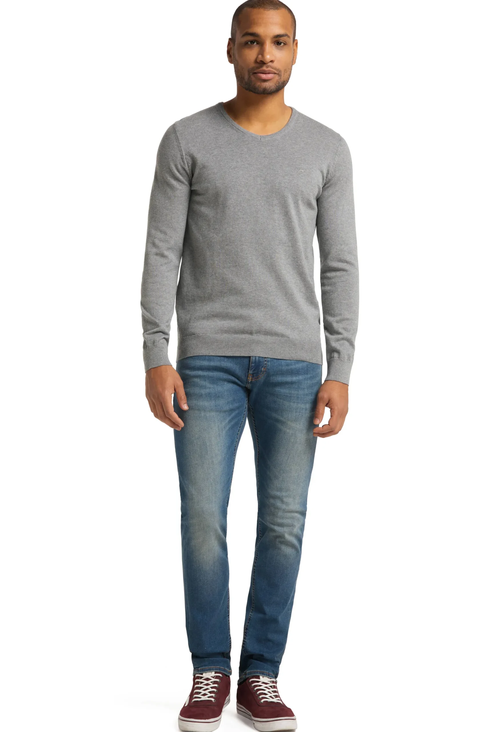 Langarmpullover Basic V-Neck Jumper