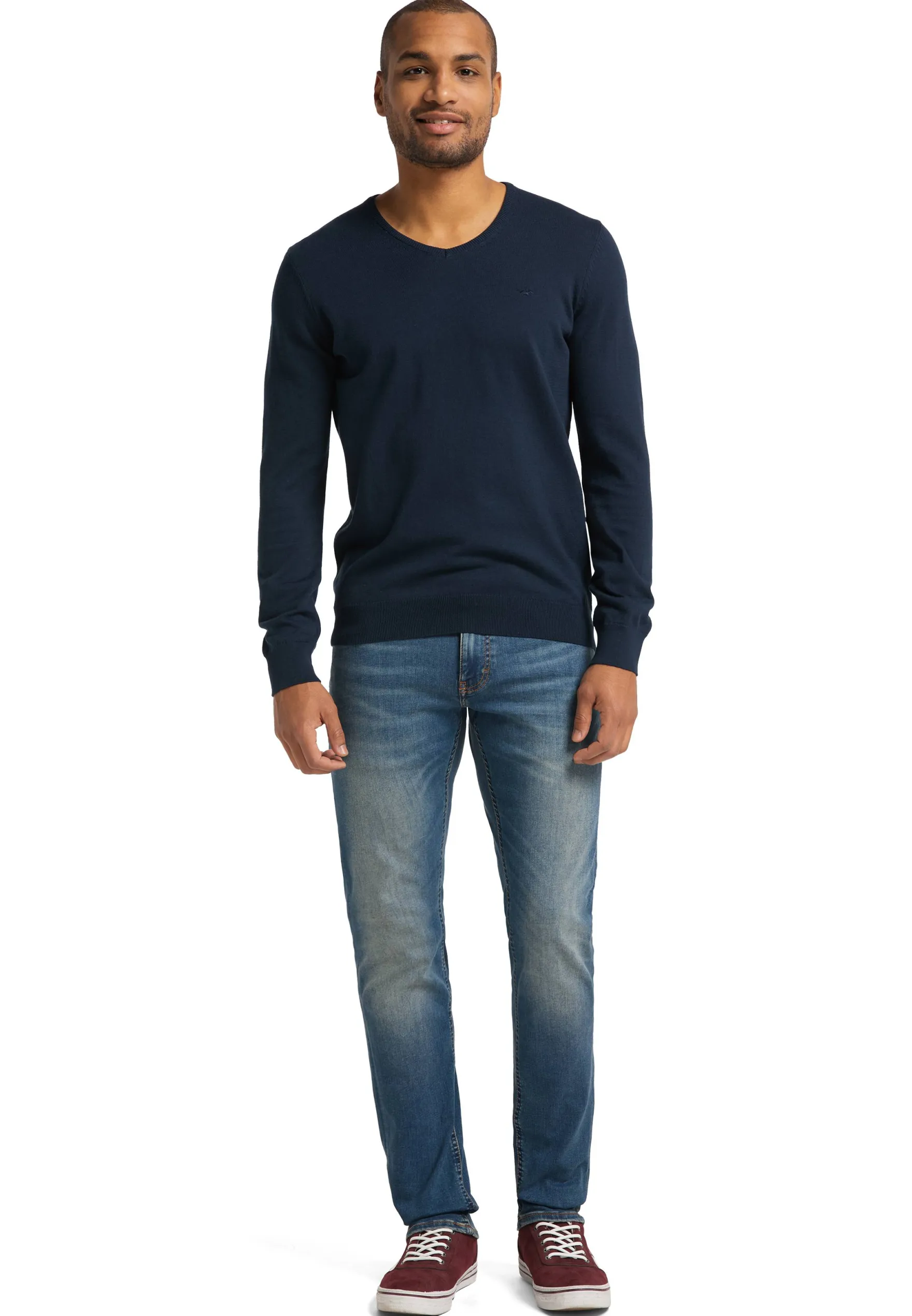 Langarmpullover Basic V-Neck Jumper